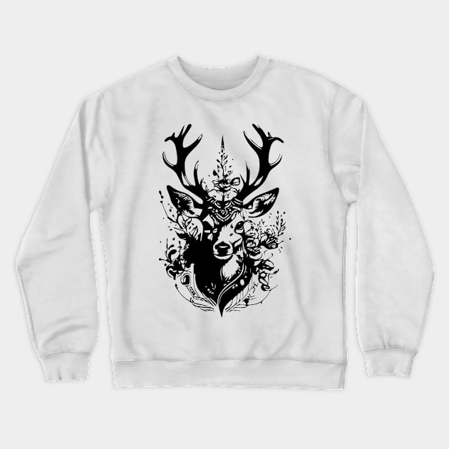 Ornamental Deer Crewneck Sweatshirt by lkn